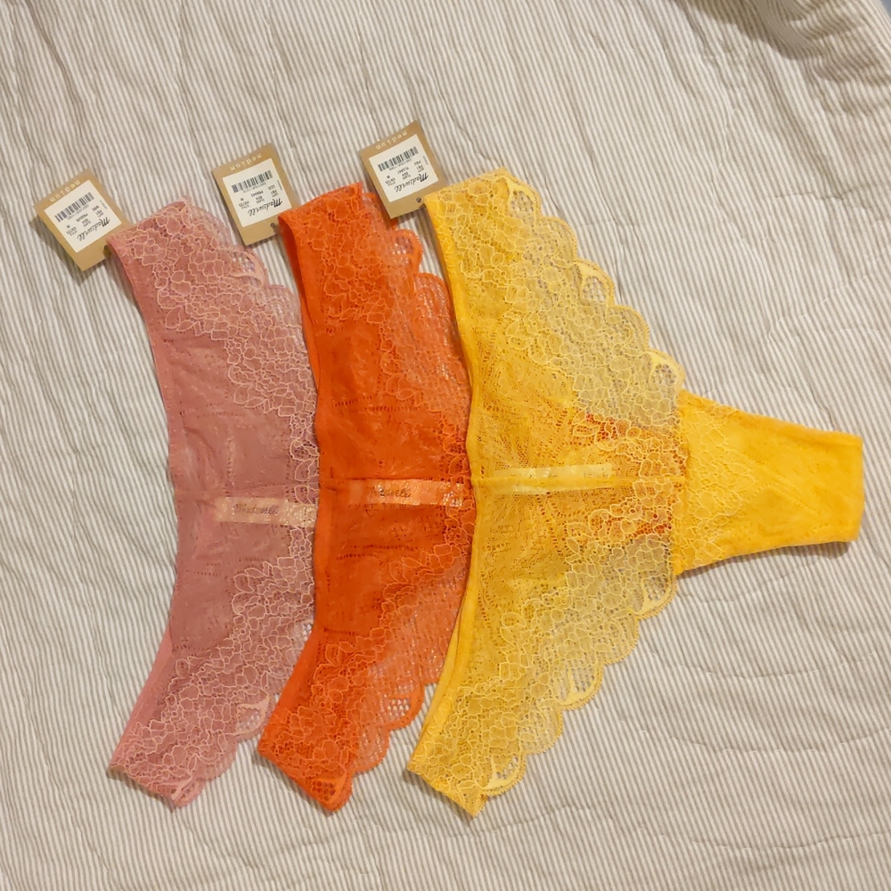 NWT Madewell Lace Tanga (Set of 3)
